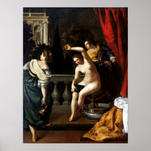 Affiche Gentileschi - Bethsabée au bain 1645