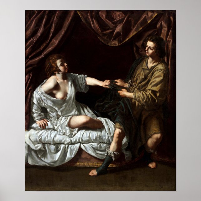 Affiche Gentileschi - Joseph et la femme de Potiphar (Devant)