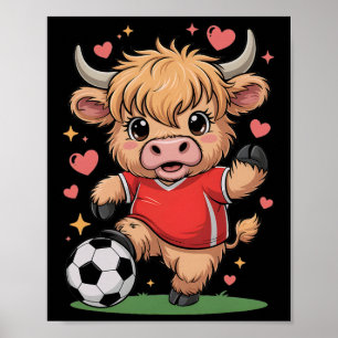 Affiche Gentille Footballeuse Vachette Juste Fille Qui Aim