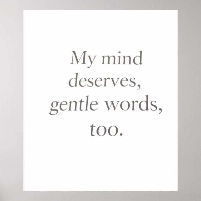 Affiche Gentle Words Self-Care Quote  (Devant)