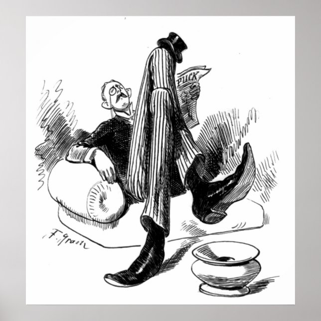 Affiche Gentleman Reading 1880 (Devant)