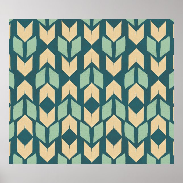 Affiche Geo Step extérieur | Motif de flèche Turquoise géo (Devant)
