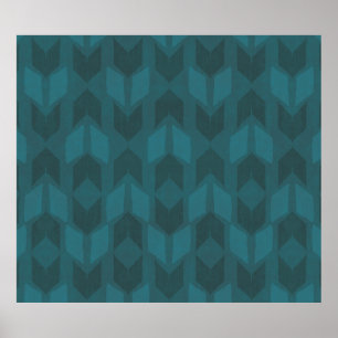 Affiche Geo Step extérieur Motif Turquoise foncé