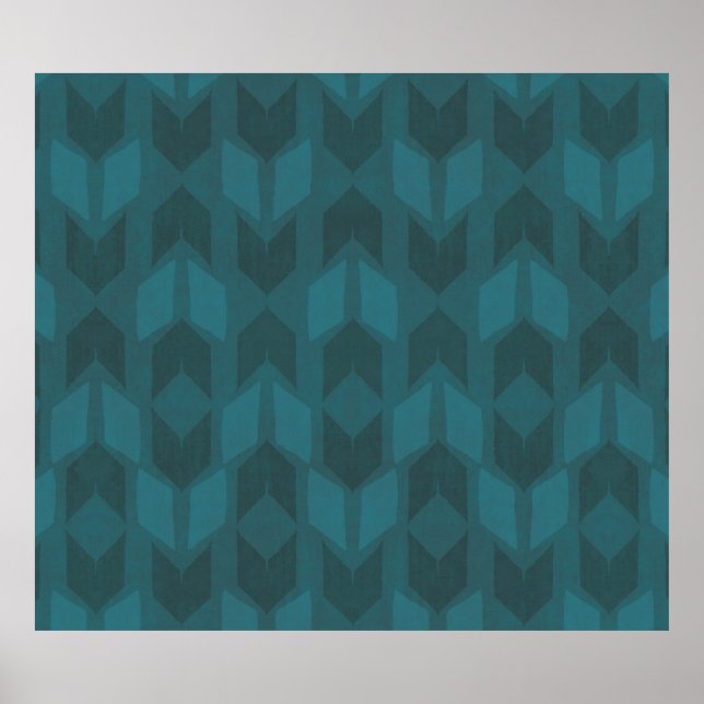 Affiche Geo Step extérieur | Motif Turquoise foncé (Devant)
