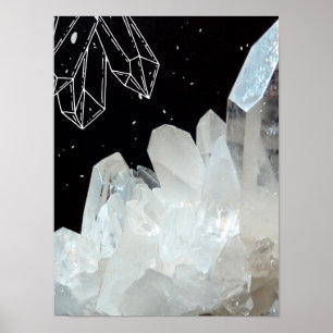 Affiche Géode de cristal quartz blanc Géode Pierre naturel