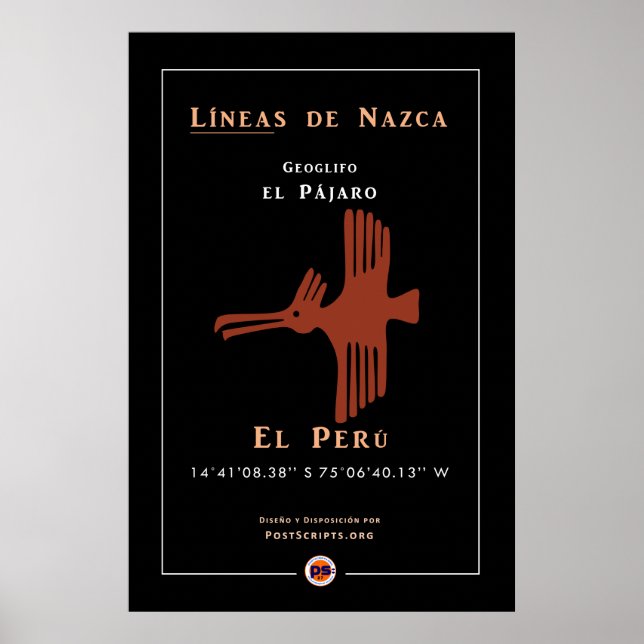 Affiche Geoglyphes Nazca-Bird (Devant)