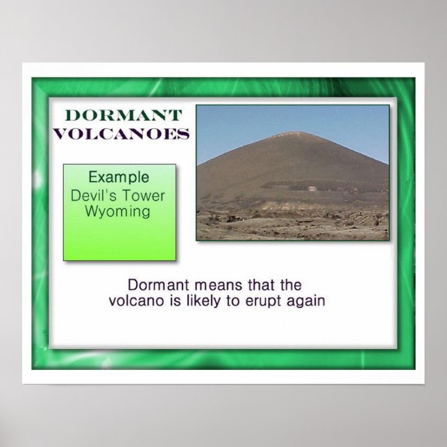 Affiche Géographie, Volcans physiquement endormis (Devant)