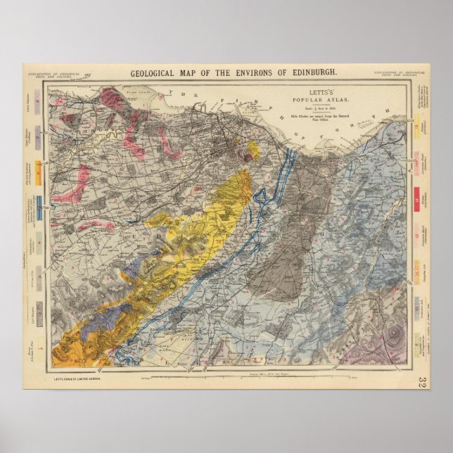 Affiche Geological map of Edinburgh (Devant)