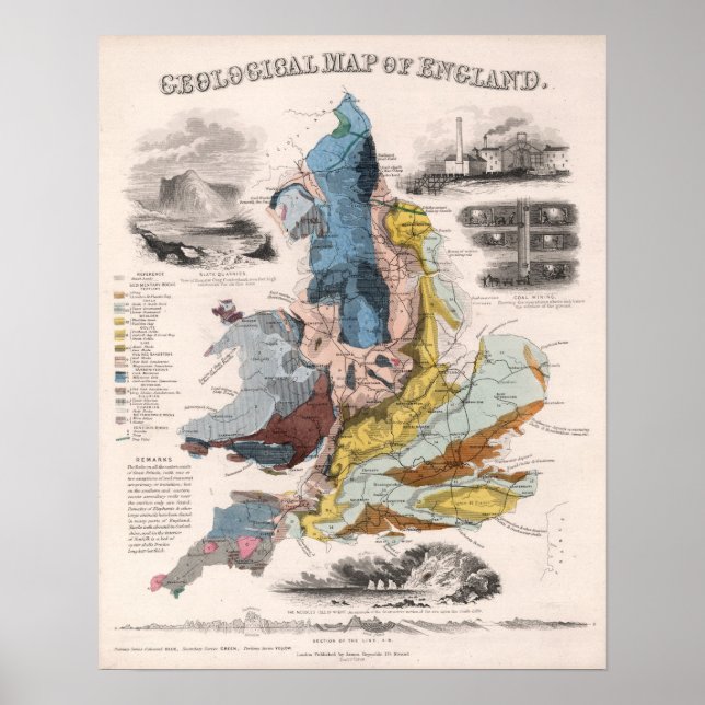 Affiche Geological Map of England (Devant)
