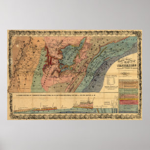 Affiche Geological Map of Tennessee (1866)