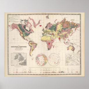Affiche Geological structure of globe