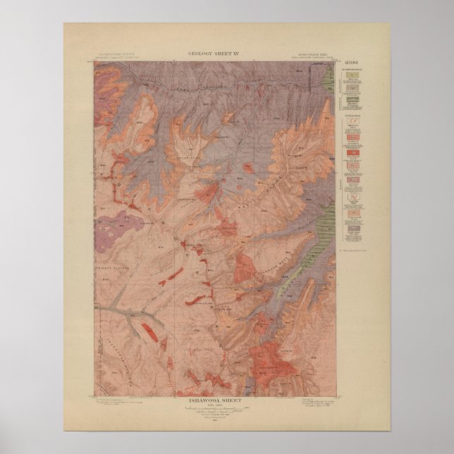 Affiche Geology Map, Yellowstone National Part, Wyoming 2 (Devant)
