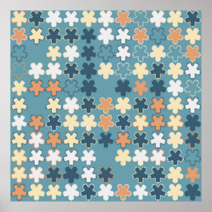 Affiche Geometric abstract seamless pattern of colored sha