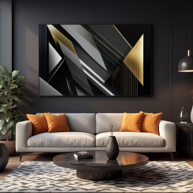 Affiche Geometric Elegance Gold & Black (Créateur téléchargé)