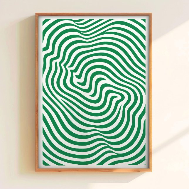 Affiche Geometric Green Print Minimalist Line Art Printabl (Créateur téléchargé)