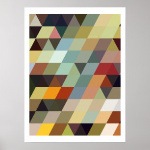 Affiche Geometric Patterns Multicolor Triangles