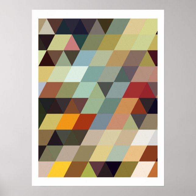 Affiche Geometric Patterns | Multicolor Triangles (Devant)