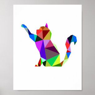 Affiche Geometric WPAP Cat Design 2 Printable Wall Art