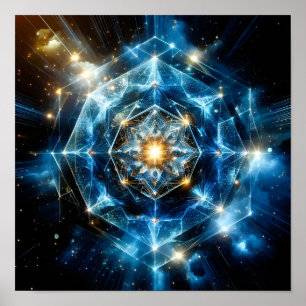 Affiche Géométrie cosmique mandala étoile univers abstrait