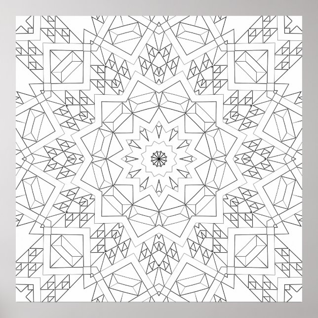 Affiche Géométrie de Mandala en Cristal à Facettes Art de  (Devant)