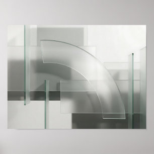 Affiche Géométrie de verre dépoli - Mur abstrait architect