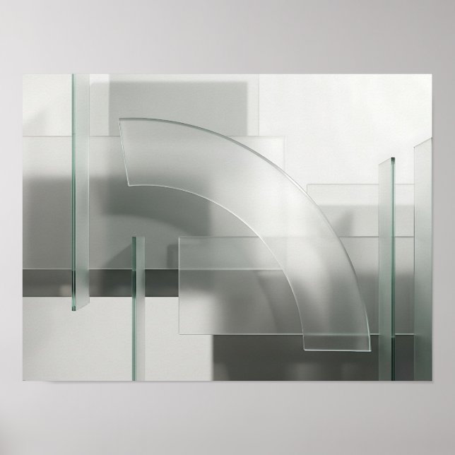 Affiche Géométrie de verre dépoli - Mur abstrait architect (Devant)