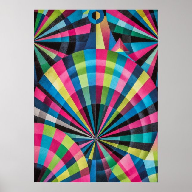 Affiche Géométrie Électrique Ondes Radio et Rayons de Sole (Devant)