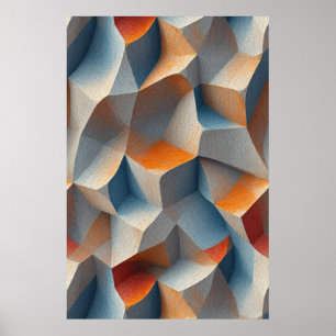 Affiche Géométrie fissurée : Abstrait sculptural