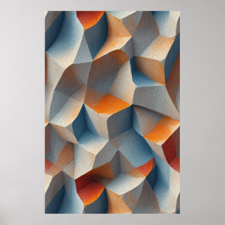 Affiche Géométrie fissurée : Abstrait sculptural