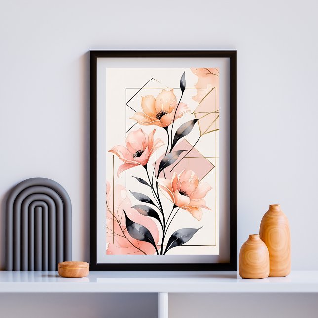Affiche Géométrie Fleurie Rose (Créateur téléchargé)