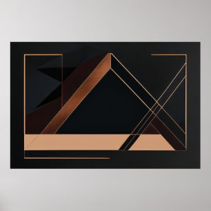 Affiche Géométrie minimaliste en cuivre