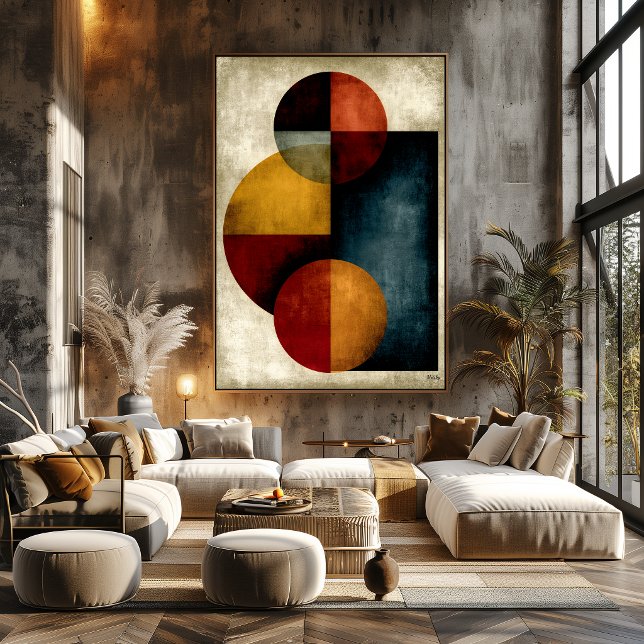 Affiche Géométrie Orbitale Japonaise Abstraite Luxe Calme (Créateur téléchargé)
