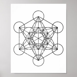 Affiche Géométrie sacrée Cube de Métatron Psychedelique Vi