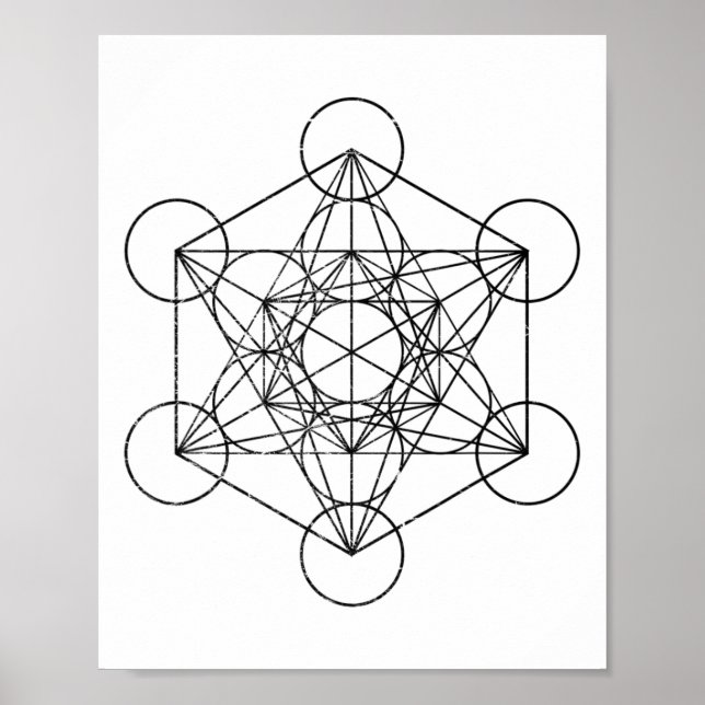 Affiche Géométrie sacrée Cube de Métatron Psychedelique Vi (Devant)