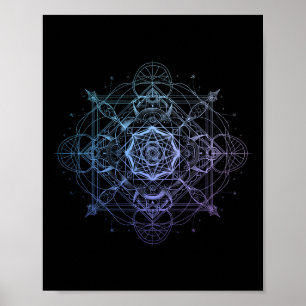 Affiche Géométrie sacrée Cube Metatron Yoga Spirituel _8
