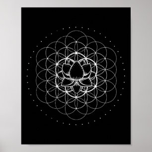 Affiche Géométrie sacrée Fleur de Vie Yoga Lotus Dmt Mand