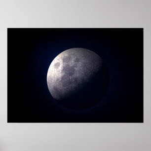 Affiche Géométrie sacrée - La Fleur de la vie dans une lun