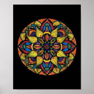 Affiche Géométrie sacrée Mandala Motif floral abstrait