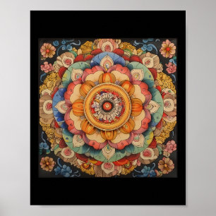 Affiche Géométrie sacrée Mandala tibétain