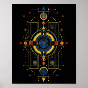 Affiche Géométrie sacrée Metatron Art abstrait Esprit aztè