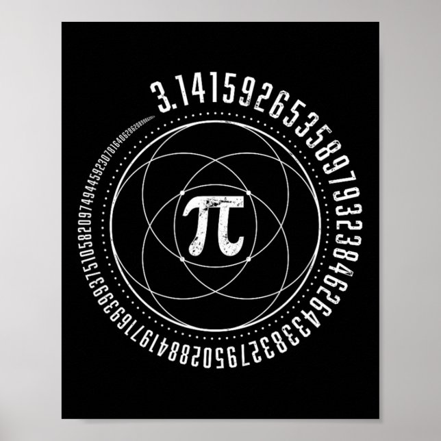 Affiche Géométrie Sacrée Pi Math Science Stem 3.14 Pi Jour (Devant)