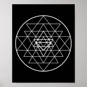 Affiche Géométrie sacrée Sri Yantra Yoga Méditation
