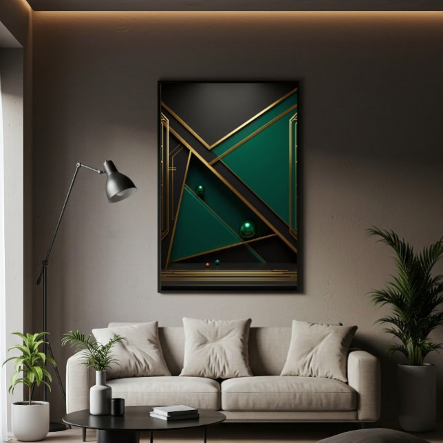 Affiche Géométrie verte et Gold (Créateur téléchargé)