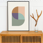 Affiche Géométrique Abstrait Élégant Muté Moderne Minimal<br><div class="desc">Une affiche abstraite moderne minimaliste avec un design géométrique élégant dans des couleurs muettes de corail rose,  orange rustique,  violet,  bleu doux,  vert sauge et gris taupe doux naturel. L'accessoire parfait pour une maison contemporaine minimale.</div>