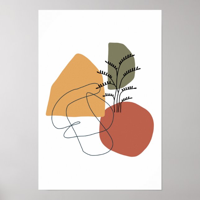 Affiche Géométrique, abstrait, minimal, moderne, pastel, P (Devant)