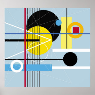 Affiche Géométrique Abstraite : Arrière - plan multicolore