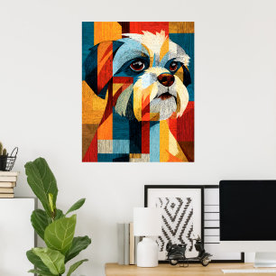Affiche géométrique abstraite colorée de Shih Tzu