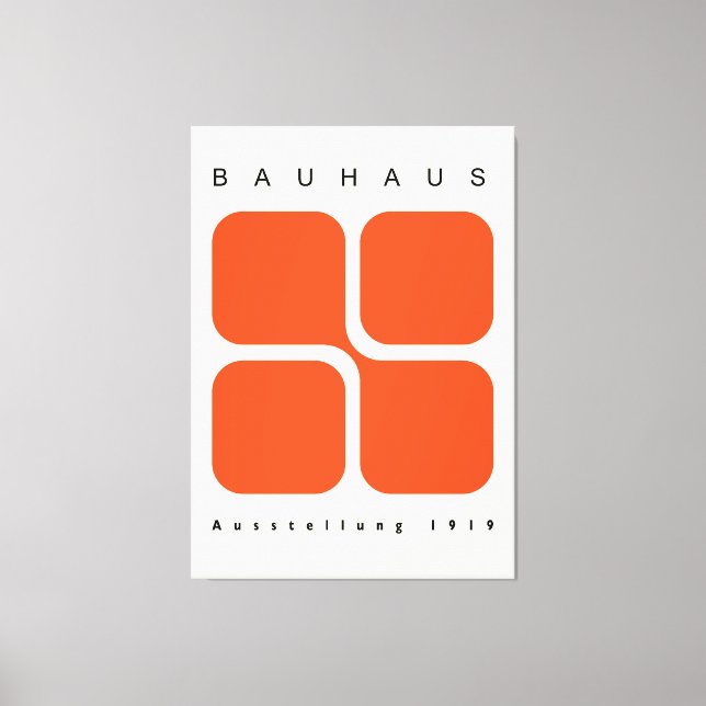 Affiche géométrique Bauhaus orange impression rétr (Recto)