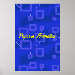 Affiche Géométrique bleue