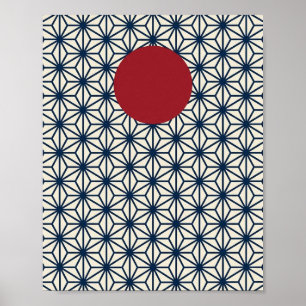 Affiche géométrique japonaise, minimaliste cercle